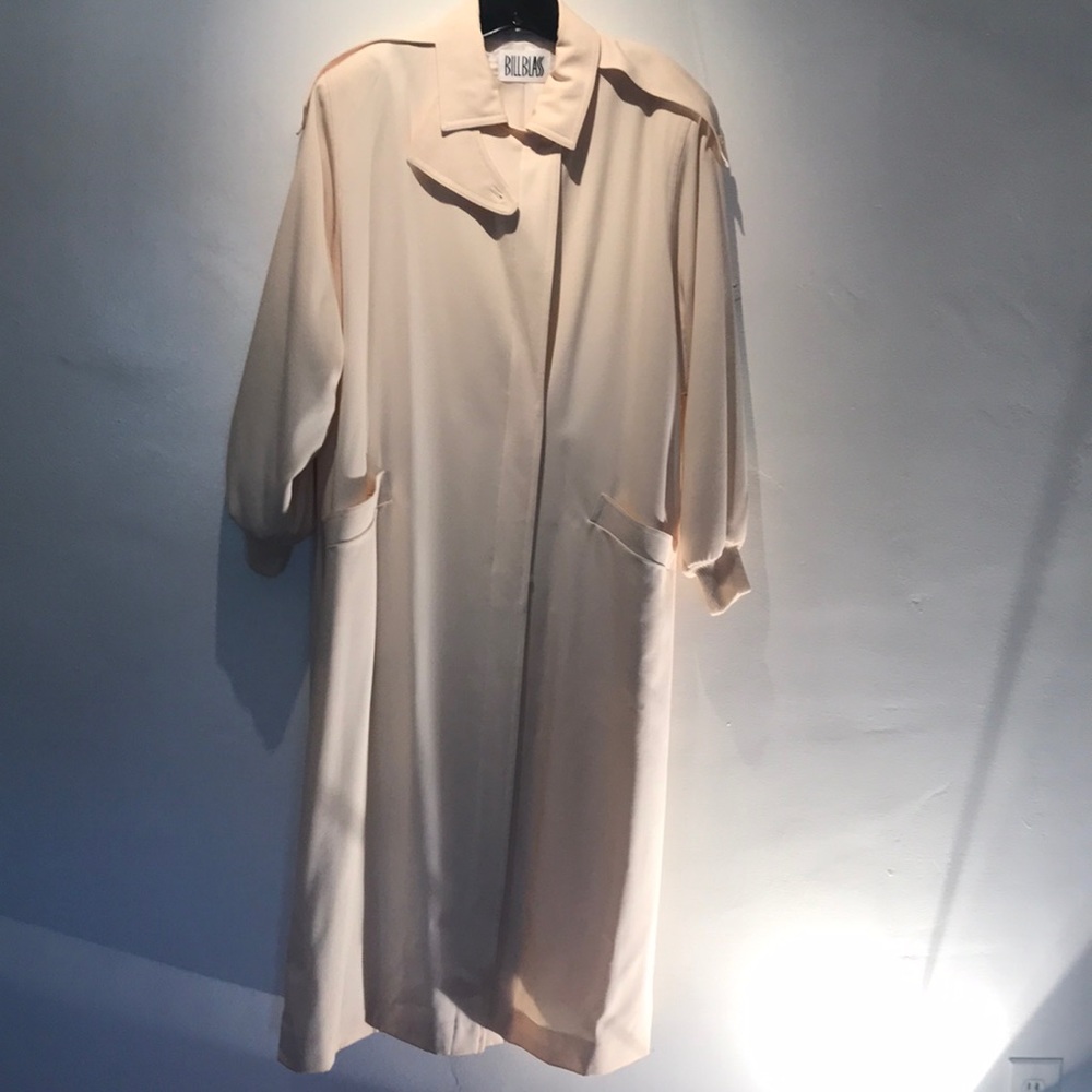 Vintage Bill Blass maxi beige trench coat.